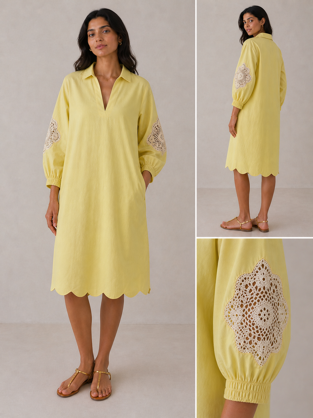 yellow crochet dress pattern BUTTER YELLOW CHRYSANTHEMUM MIDI HANDMADE CROCHET DRESS | CULT MIA