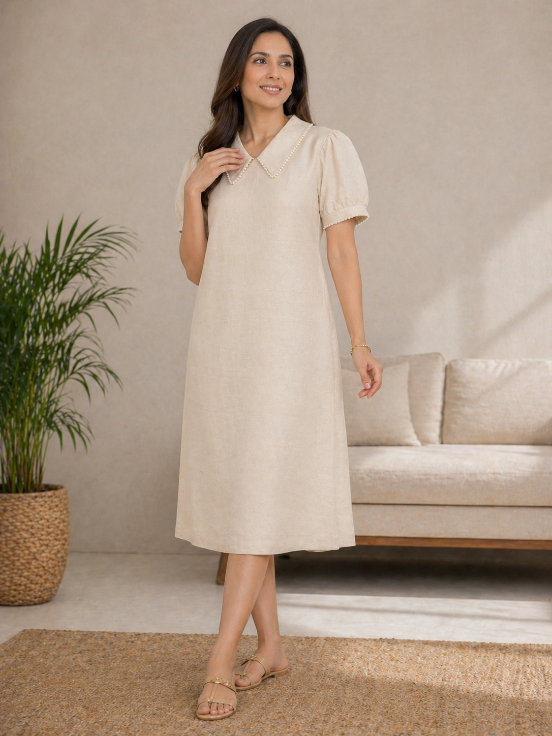 Ivory Linen Dress – stepbyps